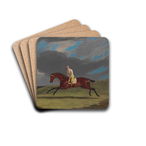 Corduroy,' a Bay Racehorse, with a Jockey up, Galloping on a Racecourse by John Frederick Herring Snr. Drink Coasters - set of 4 Corduroy,' a Bay Racehorse, with a Jockey up, Galloping on a Racecourse by John Frederick Herring Snr. Drink Coasters - set of 4