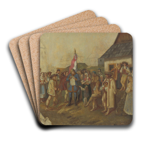 of Slovak People from Spring 1848 by Peter Michal Boh Art Drink Coaster set of Slovak People from Spring 1848 by Peter Michal Boh Art Drink Coaster set
