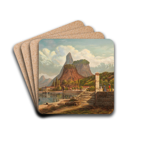 Rio de Janeiro, Mont Corcovado and Botafago Bay by Joseph Lee Drink Coasters - set of 4