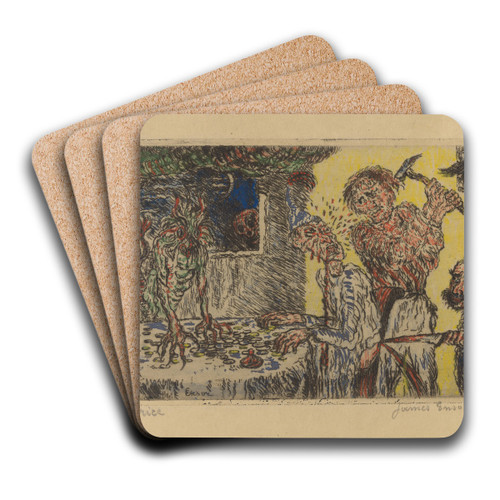 De gierigheid by James Ensor Art Drink Coaster set
