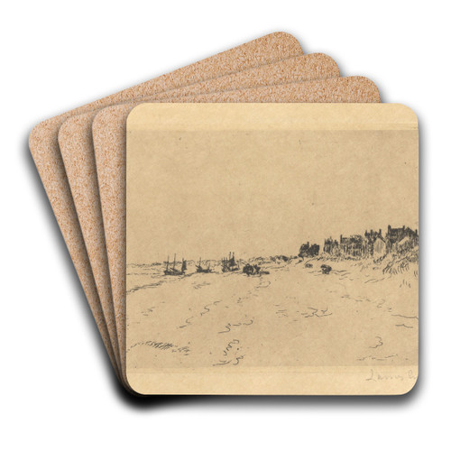 Het strand van De Panne by James Ensor Art Drink Coaster set