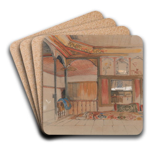 Interior of an Eastern House by John Frederick Lewis Art Drink Coaster set