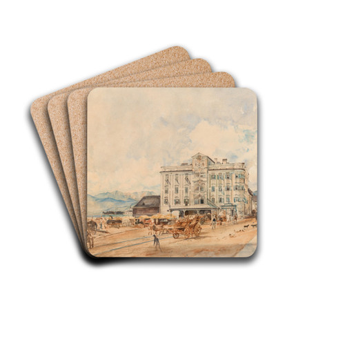 The Town Hall in Gmunden by Rudolf von Alt Drink Coasters - set of 4