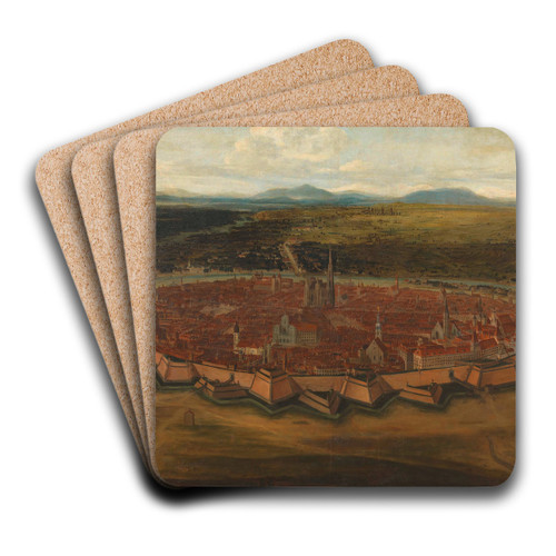 Ansicht der Stadt Wien von der Josefstadt aus by Domenico Cetto Art Drink Coaster set
