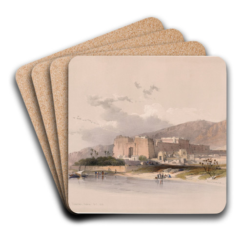 Temple of Kalabshee [Kalabsha, Kalbishah], Nubia. Nov. 1838. by David Roberts Art Drink Coaster set