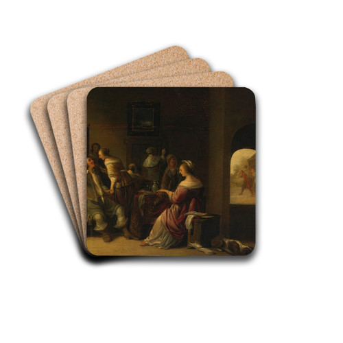 Guardroom interior by Anthonie Palamedesz. Drink Coasters - set of 4