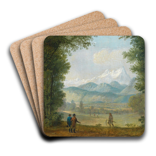 Wanderer vor weiter Landschaft by August Piepenhagen Art Drink Coaster set