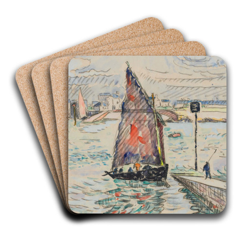 Port-Louis by Paul Signac Art Drink Coaster set Port-Louis by Paul Signac Art Drink Coaster set