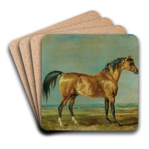 The Marquess Of Londonderry's Arabian Stallion In A Landscape by James Ward Art Drink Coaster set