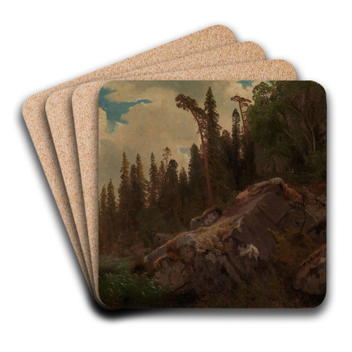 Landscape Study with Trees and Rocks by August Cappelen Art Drink Coaster set