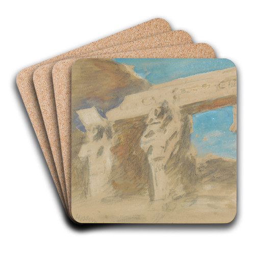 Temple of Gerf Hussein by Hercules Brabazon Brabazon Art Drink Coaster set Temple of Gerf Hussein by Hercules Brabazon Brabazon Art Drink Coaster set