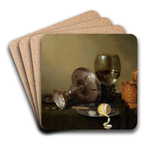 Still Life with a gilded Beer Tankard by Willem Claesz Heda Art Drink Coaster set