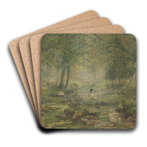 Woodland near Bertogne by Adrien-Joseph Heymans Art Drink Coaster set