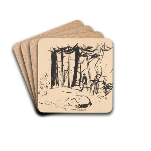 In the forest by Arnold Peter Weisz-Kubnan Drink Coasters - set of 4