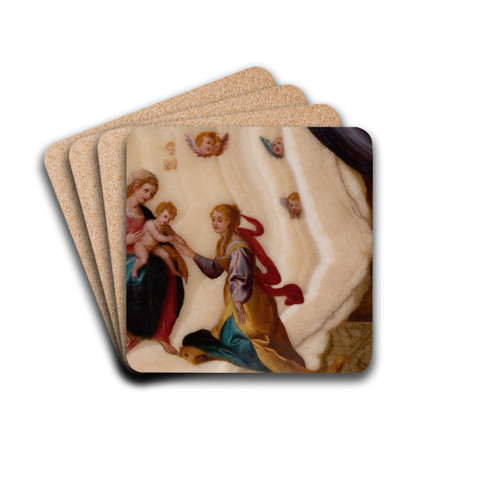 The Mystical Marriage of Saint Catherine by School of Antonio Tempesta Drink Coasters - set of 4