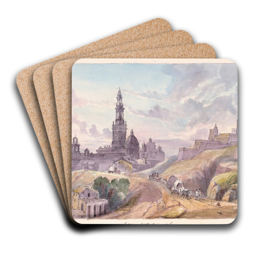 Entrance to the town of Carmona by Charles Hamilton Smith Art Drink Coaster set