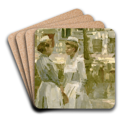 Dienstmeisjes op de Leidsegracht by Isaac Israls Art Drink Coaster set