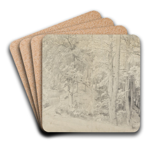 Im Buchenwald by Johann Wilhelm Schirmer Art Drink Coaster set