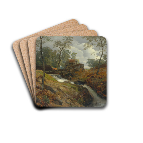 Am Wildbach by Andreas Achenbach Drink Coasters - set of 4
