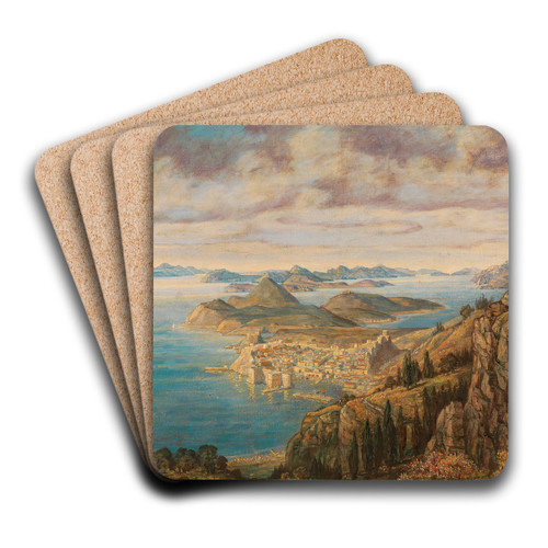 View of Dubrovnik by Michael Zeno Diemer Art Drink Coaster set View of Dubrovnik by Michael Zeno Diemer Art Drink Coaster set
