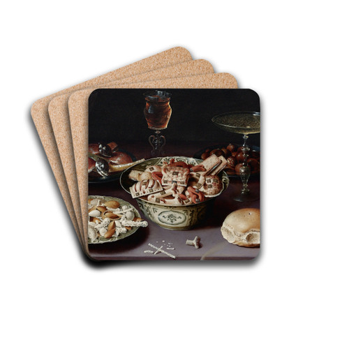 A Still Life Of Porcelain Vessels Containing Sweets... by Osias Beert the Elder Drink Coasters - set of 4 A Still Life Of Porcelain Vessels Containing Sweets... by Osias Beert the Elder Drink Coasters - set of 4