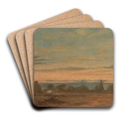 Summer, Evening Landscape by John Constable Art Drink Coaster set