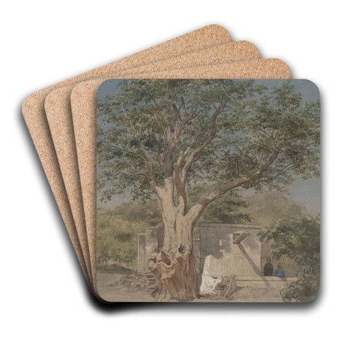 Hutje onder boom te Karo by Willem de Famars Testas Art Drink Coaster set