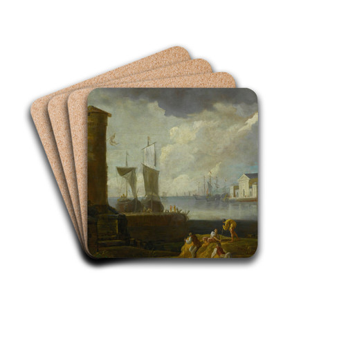 A Capriccio View Of San Giorgio Maggiore, Venice by Marco Ricci Drink Coasters - set of 4