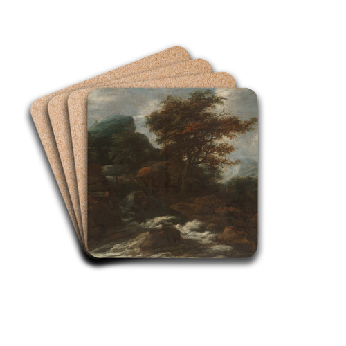 Landscape withWaterfalls by Jacob Salomonsz. van Ruysdael Drink Coasters - set of 4
