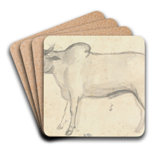 An Ox by Gangaram Chintaman Tambat Art Drink Coaster set An Ox by Gangaram Chintaman Tambat Art Drink Coaster set