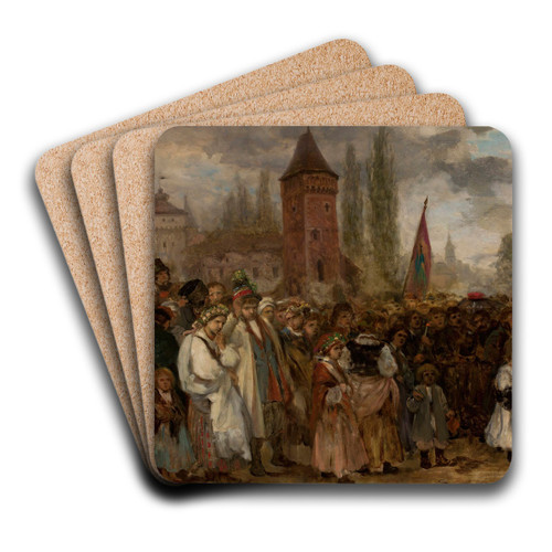 Funeral and wedding by Aleksander Kotsis Art Drink Coaster set