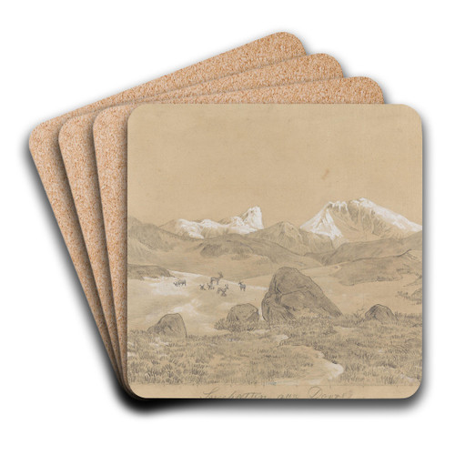 Snhetta p Dovre. Etter H. Gude by Hans Gude Art Drink Coaster set