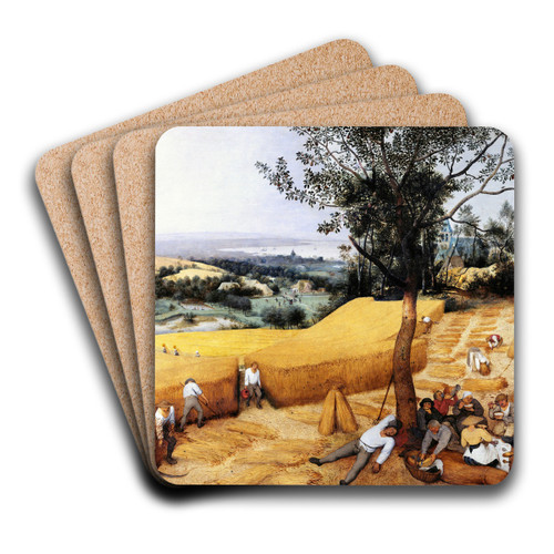 The Harvesters by Pieter Bruegel The Elder Art Drink Coaster set