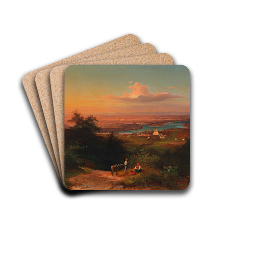 Blick ber Nussdorf by Josef Schwemminger Drink Coasters - set of 4