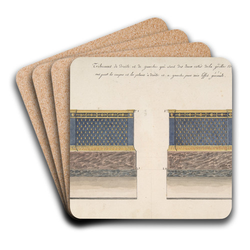 Right and Left Tribunes by Charles Percier Art Drink Coaster set