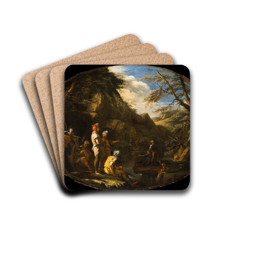Landscape with Armed Men by Salvator Rosa Drink Coasters - set of 4
