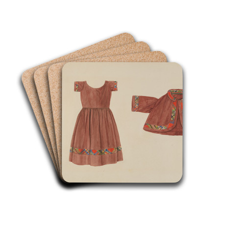 Child's Dress and Jacket by Lucien Verbeke Drink Coasters - set of 4