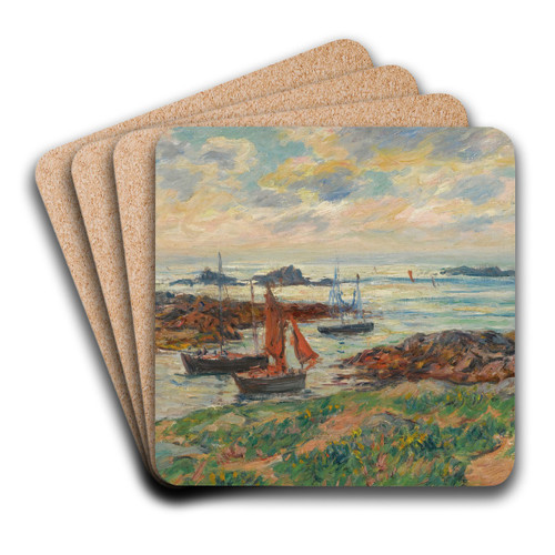 Les Glnans, Finistre by Henry Moret Art Drink Coaster set Les Glnans, Finistre by Henry Moret Art Drink Coaster set