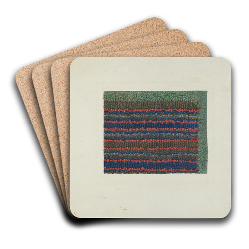 Shaker Rug Material by Elizabeth Moutal Art Drink Coaster set