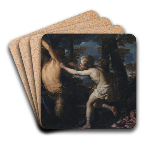 Apollo Flaying Marsyas by Girolamo Troppa Art Drink Coaster set