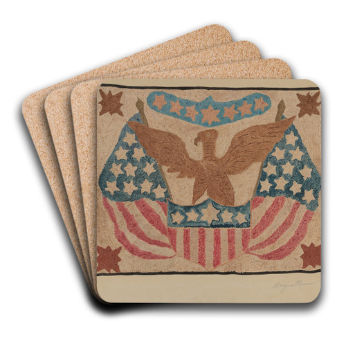 Hooked Rug by Georgine E. Mason Art Drink Coaster set Hooked Rug by Georgine E. Mason Art Drink Coaster set