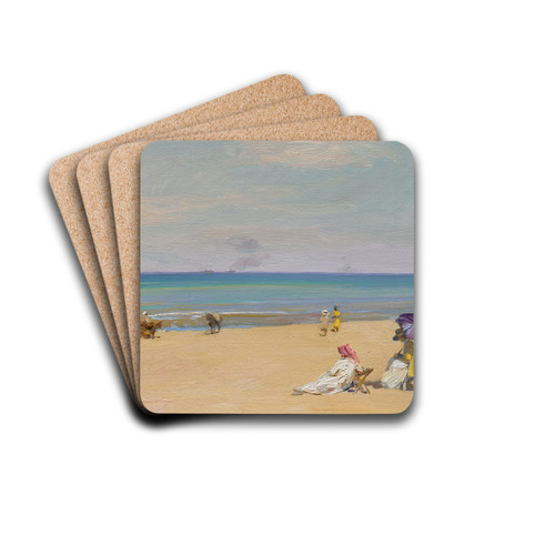 On The Sands by Sir John Lavery Drink Coasters - set of 4 On The Sands by Sir John Lavery Drink Coasters - set of 4