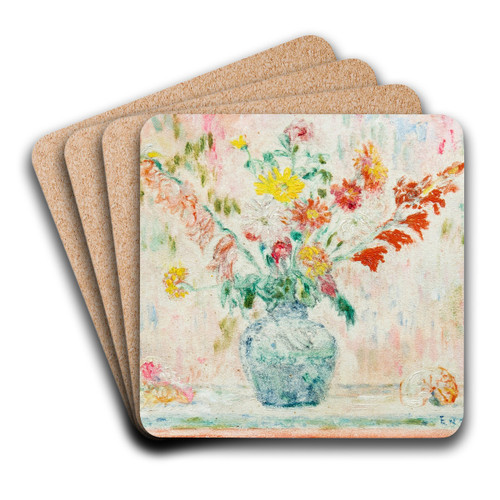Fleurs et coquilles by James Ensor Art Drink Coaster set