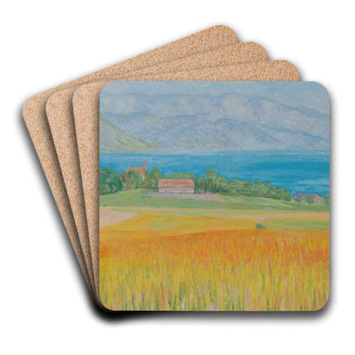 Kornfeld am Attersee by Walther Gamerith Art Drink Coaster set