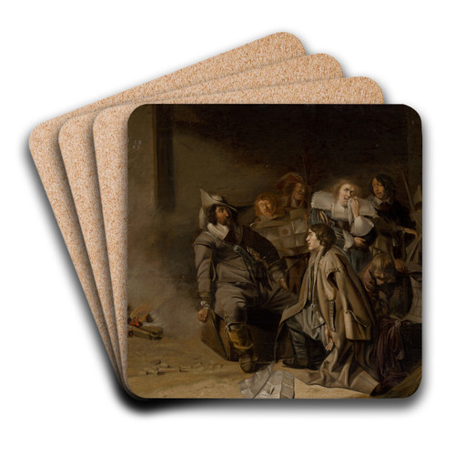 A Questioning of a Prisoner by workshop of Pieter Jacobs Codde Art Drink Coaster set A Questioning of a Prisoner by workshop of Pieter Jacobs Codde Art Drink Coaster set