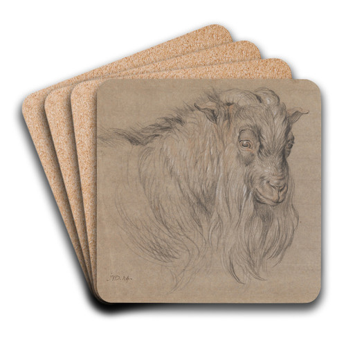 Study of the Head of a Ram by James Ward Art Drink Coaster set