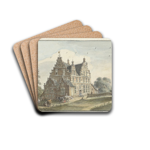 Het Huis Den Dam bij Zutphen by Jan de Beijer Drink Coasters - set of 4