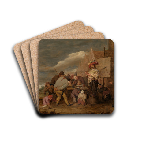 The quack doctor by Adriaen Brouwer Drink Coasters - set of 4