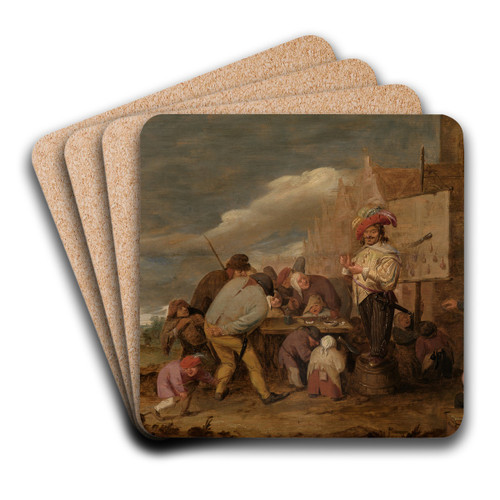 The quack doctor by Adriaen Brouwer Art Drink Coaster set