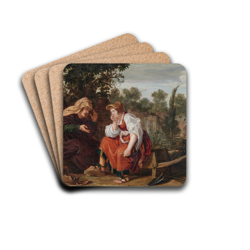 Vertumnus and Pomona by Jan Tengnagel Drink Coasters - set of 4